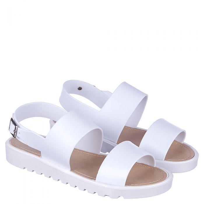 Putter-02 Flat Jelly Sandal White