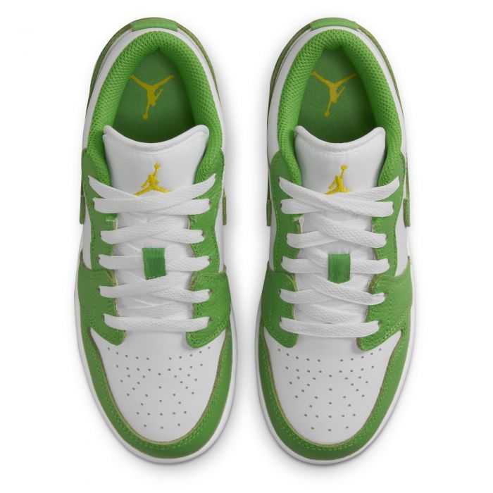 Grade-School Air Jordan 1 Low SE White/Chlorophyll-Lightning