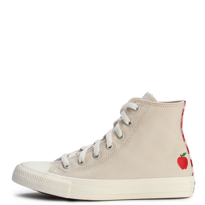 Grade-School Chuck Taylor All Star Checkered Accents Light Dune/Egret/Red