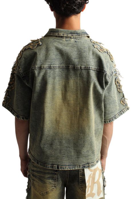 Tribal Patch Denim Shirt  Vintage
