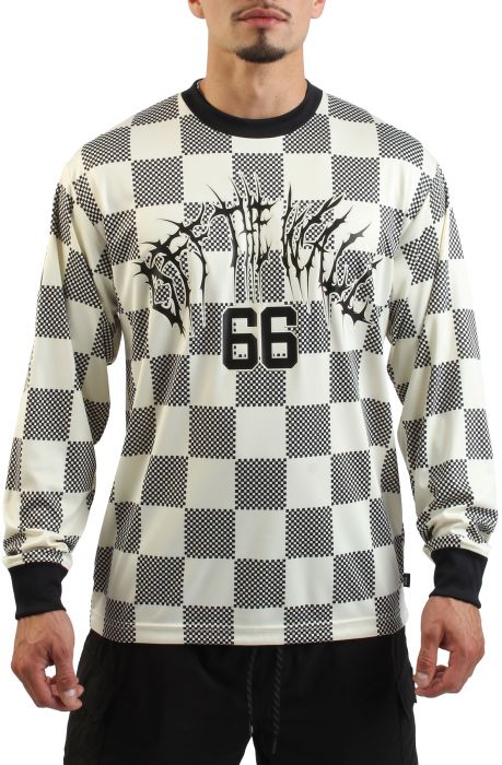 Metal Arch Logo Soccer Jersey Long Sleeve T-Shirt Lemon Icing-Black