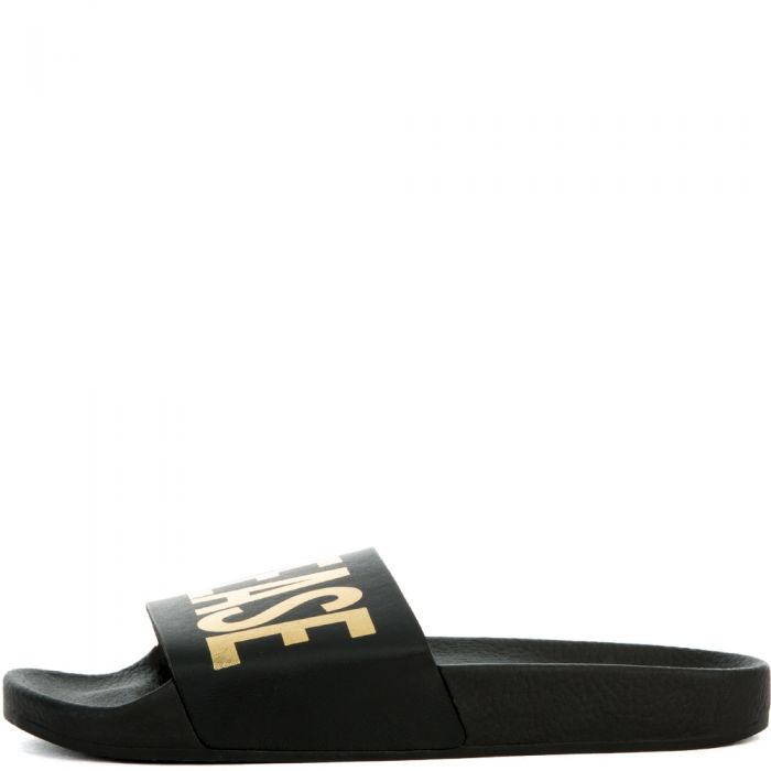 The Beach Please Slides in Black and Gold Black/Gold