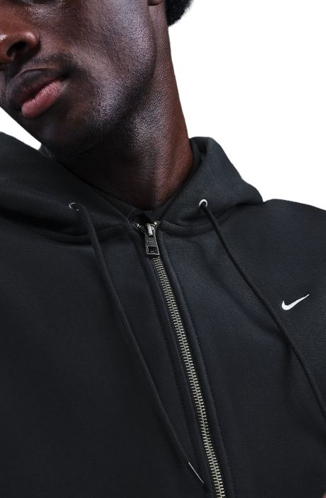  Solo Swoosh Full-Zip Fleece Hoodie Black/Black/White