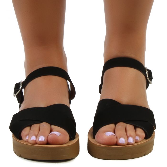 FD Chester Flat Sandal  Black
