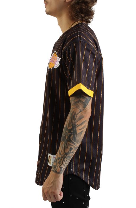 NBA Los Angeles Lakers Final Second Mesh Button Up Top  Brown