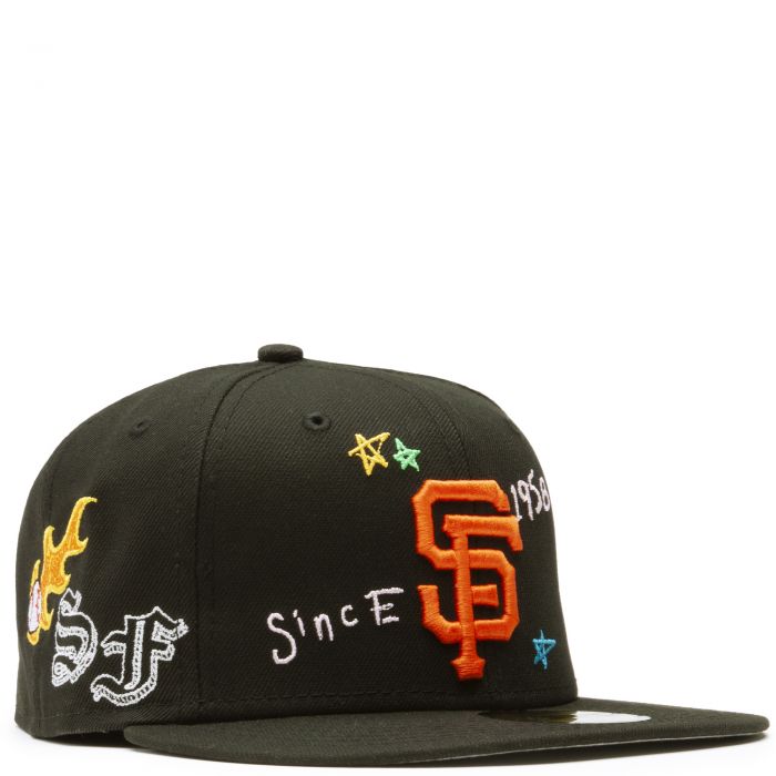 San Francisco Giants Citrus Pop 59FIFTY Fitted Hat, Black - Size: 7, by New Era