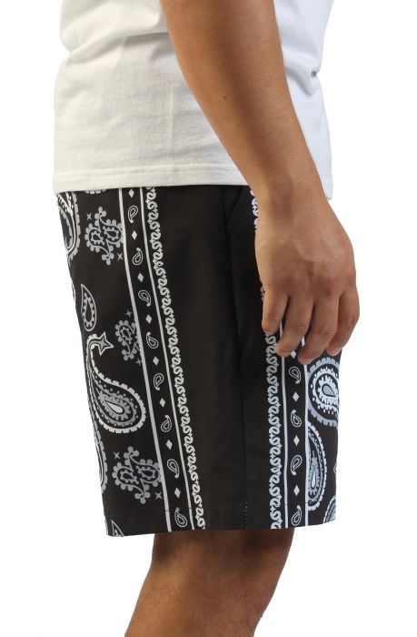 FBRK Paisley Woven Shorts 610-84990FB-BLK - Shiekh