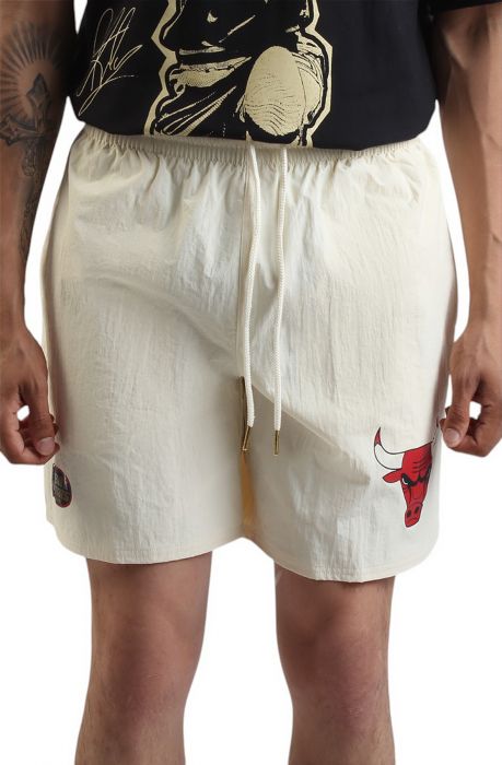 NBA Chicago Bulls Heritage Collection Vintage Woven Shorts Cream