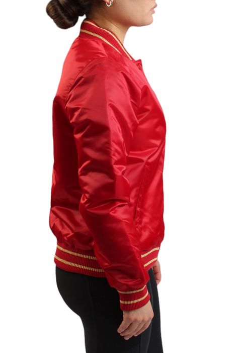 NFL Women's San Francisco 49ers Satin Jacket  Red