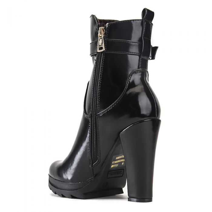 Walnut-1 High Heel Ankle Boot Black