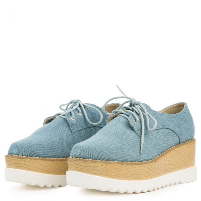 CAPE ROBBIN Fara-2 Blue Platform Dress Shoe FARA-2/DENIM - Shiekh