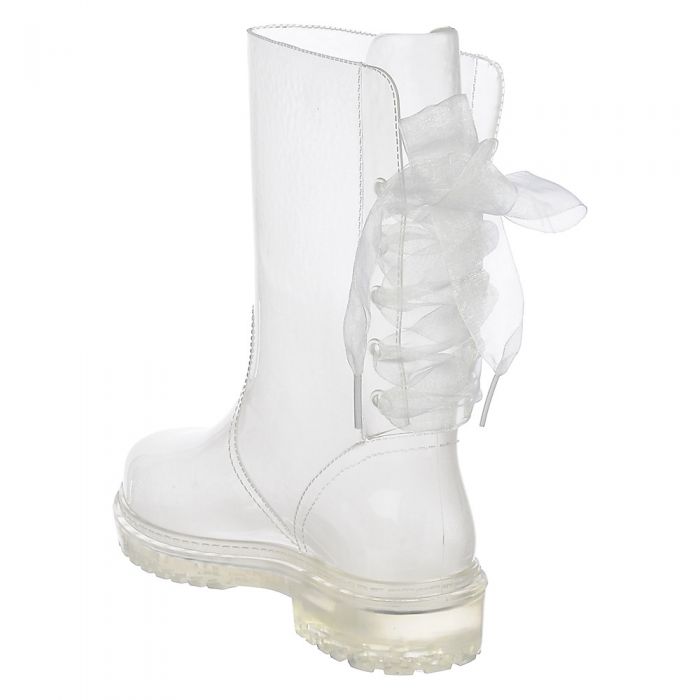 Women's Low Heel Combat Boot Danny 01 White