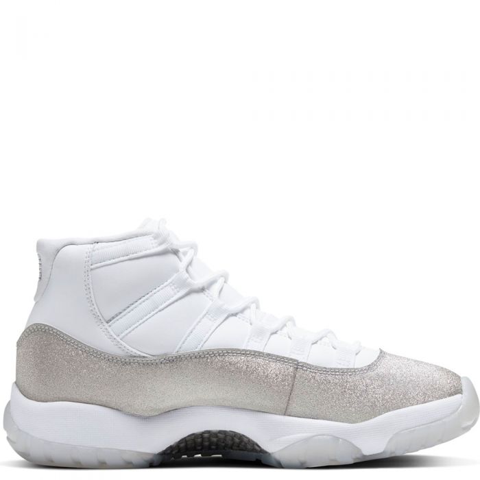 Women's Air Jordan 11 Retro White/Metallic Silver-Vast Grey
