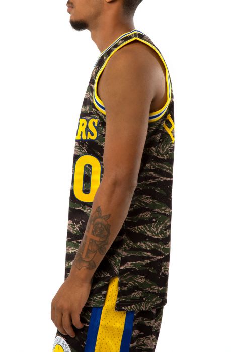 Golden State Warriors Tim Hardaway 1986-87 Tiger Camo Swingman Jersey Camo