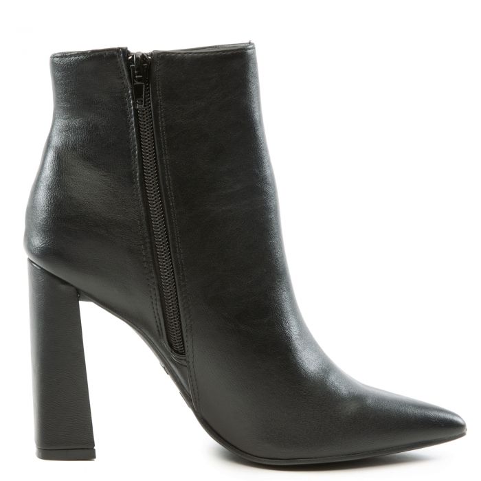 Harper-01 Pointed Toe Bootie Black Crinckle Pu