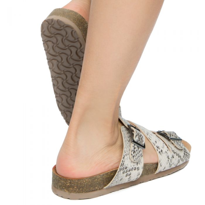 FD GUPPY-S SANDALS BEIGE PYTHON