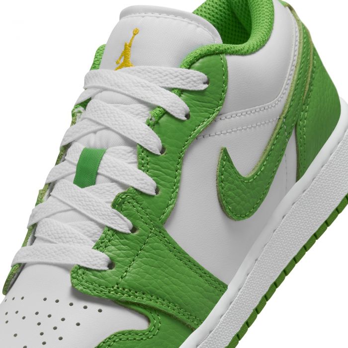 Grade-School Air Jordan 1 Low SE White/Chlorophyll-Lightning