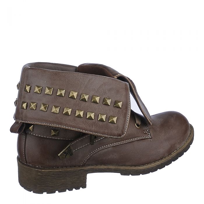 Fold Down Studded Boot Taylor-1-S Taupe Taupe