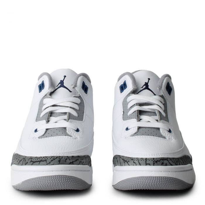 Pre-School Jordan 3 Retro  White/Midnight Navy-Cement Grey-Black
