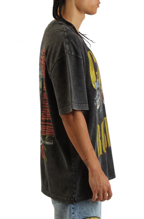 試着のみ　one percent thirteen 1%13 44 punk MAXIMA Guns N Roses Outta Me Rhinestone T-Shirt 7U10008-WBK