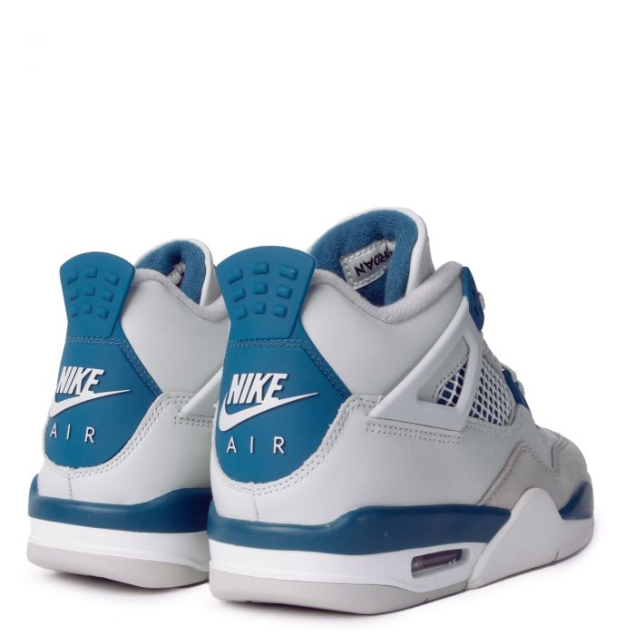 Grade School Air Jordan 4 Retro  Off White/Military Blue-Neutral Grey