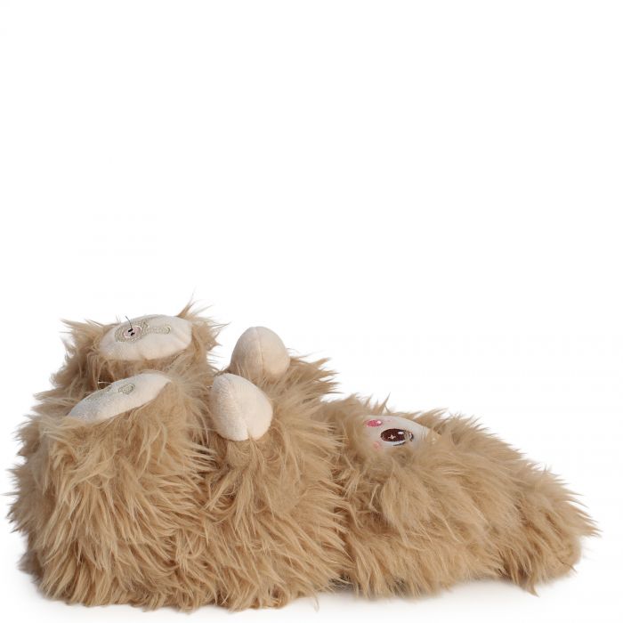 Doll Fuzzy Slippers  Tan