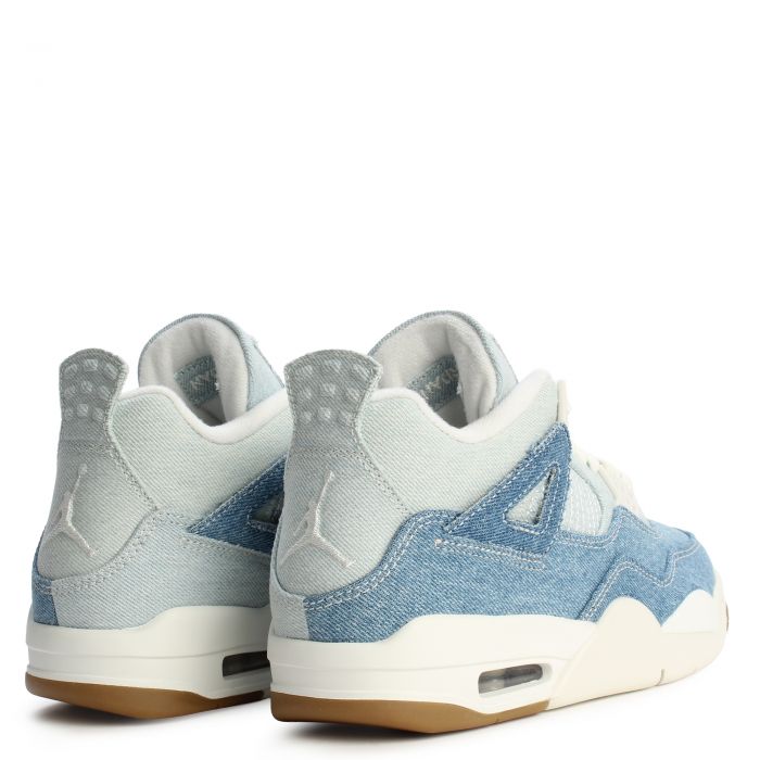 Women's Air Jordan 4 Retro Sail/Sail-Gum Light, Brown-Worn Blue