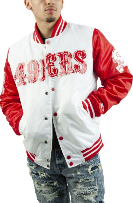 SAN FRANCISCO 49ERS Starter WHITE & RED Jacket MEDIUM