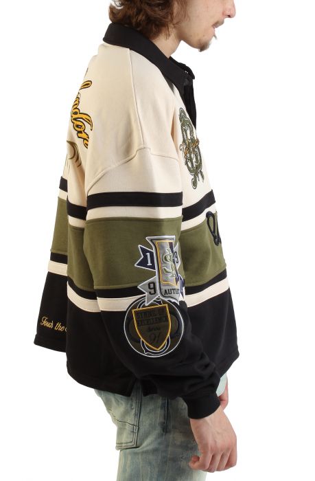 Ivy Rugby Long Sleeve T-Shirt  Black/Olive