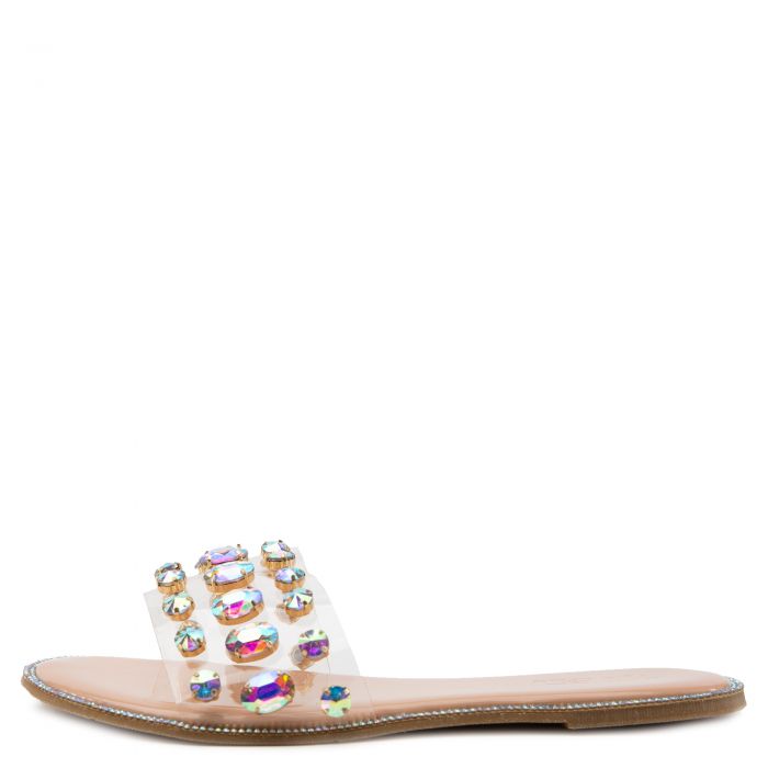 LILIANA Honnay-2 Rhinestone Slides HONNAY-2-NUD - Shiekh