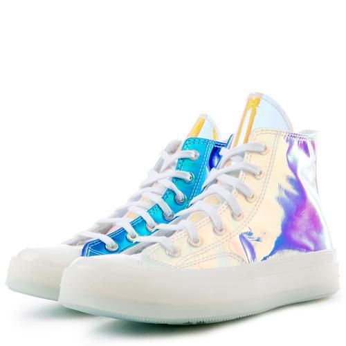 White iridescent retailers converse