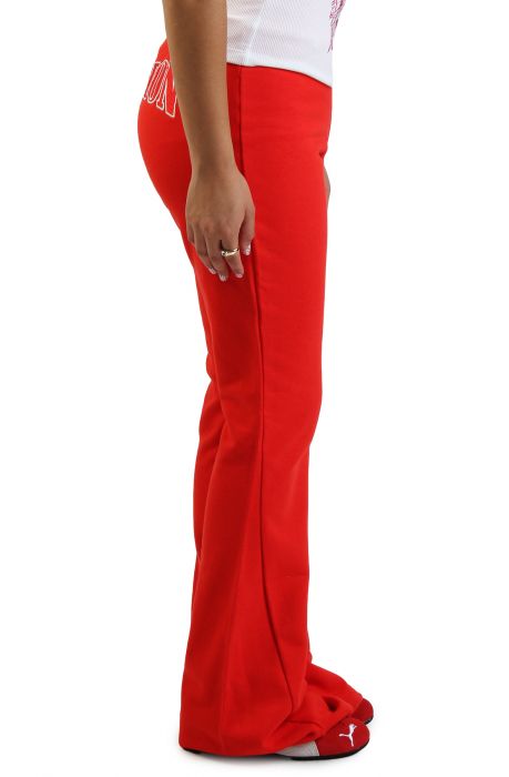 Joey Terry Embroidered Flare Sweatpants Scarlet