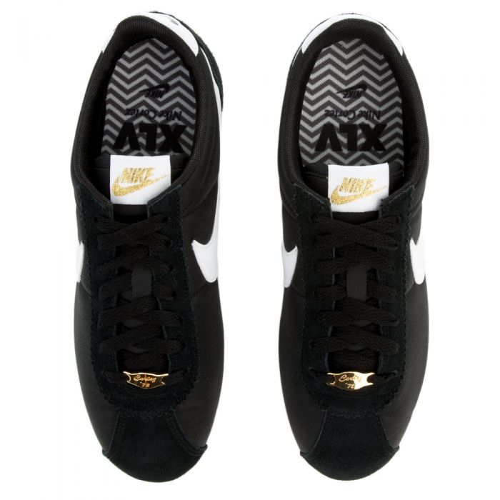 NIKE CORTEZ BASIC NYLON PREMIUM BLACK/WHITE-METALLIC GOLD