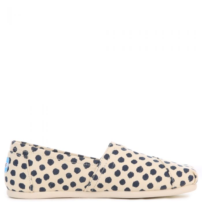 Toms Classic Polka Dots Natural Flats NATURAL/NAVY