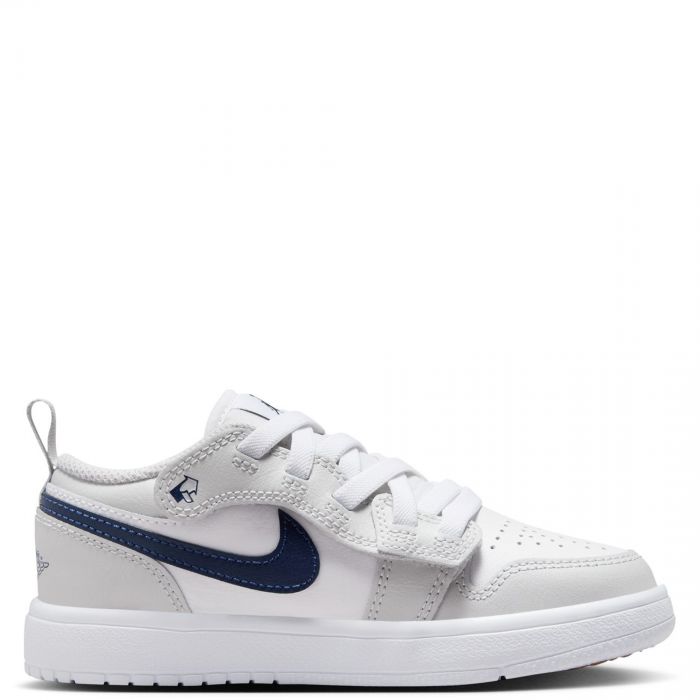 Pre-School Jordan 1 Low Alt White/Midnight Navy-Neutral Grey