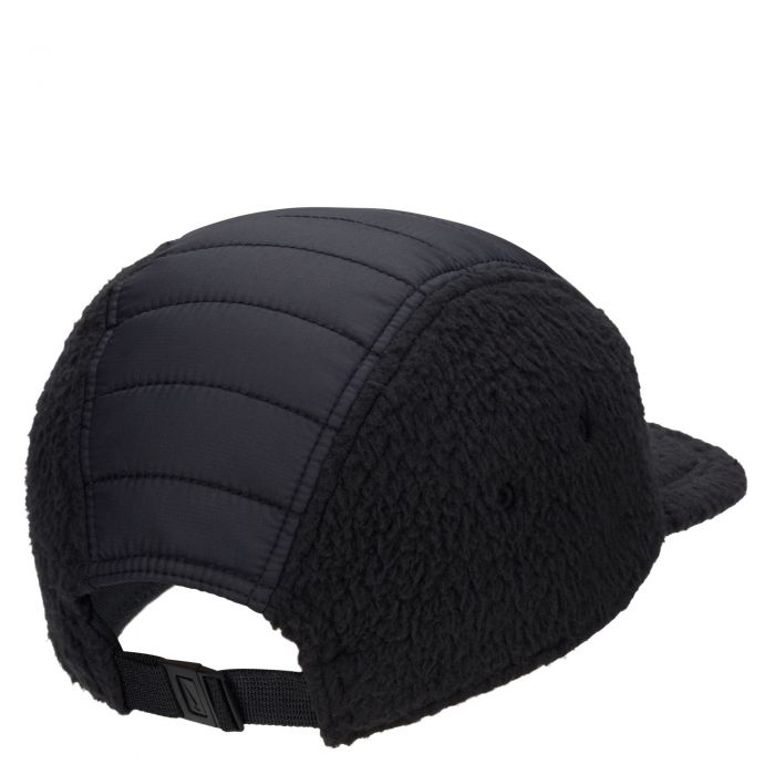 Fly Cap Unstructured 5-panel Flat Bill Hat Black
