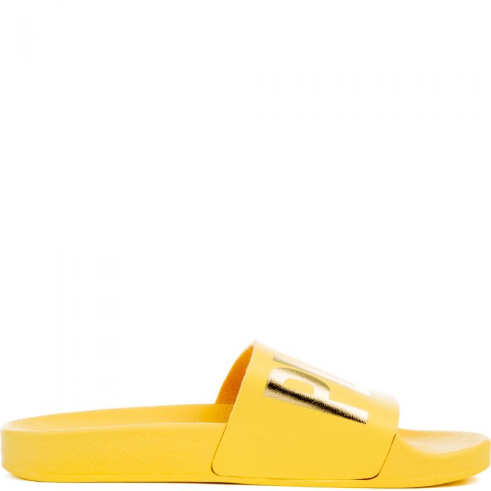 Beach Please Slides in Yellow Yellow/Gold