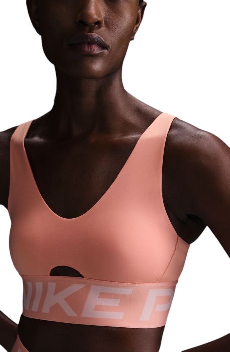 Pro Indy Plunge Sports Bra  Apricot Agate/Washed Coral/White