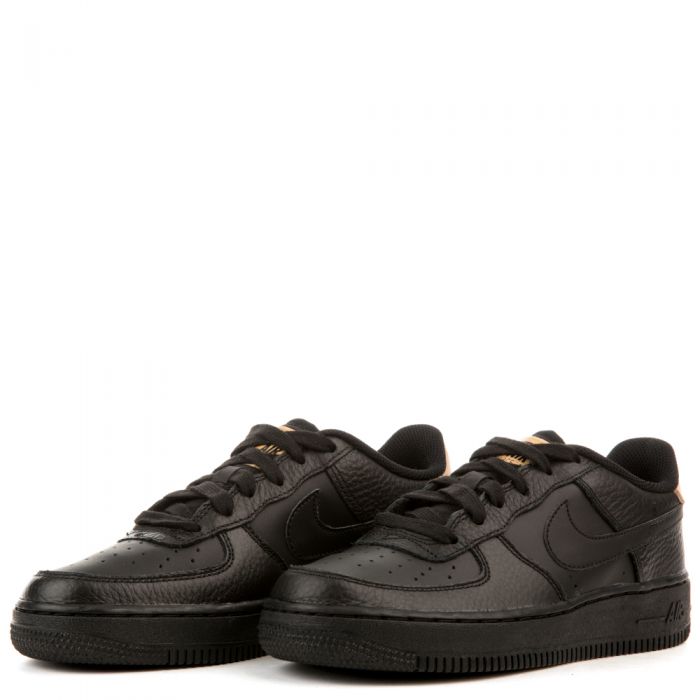 Nike Air Force 1 LV8 AF1 Black/Gum Leather Sneaker Size 6Y (820438-004)