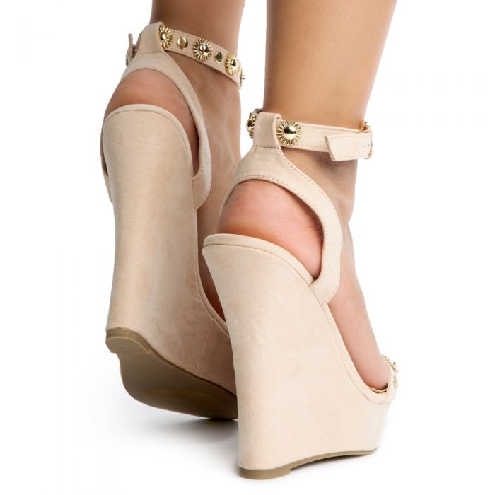 Casandra-40 Wedges Nude Suede