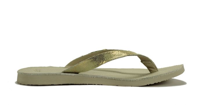 UGG Australia Ally Lizard Blank Canvas Sandal White White