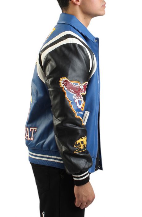 PATCH EMBROIDERY VARSITY JACKET blue / black