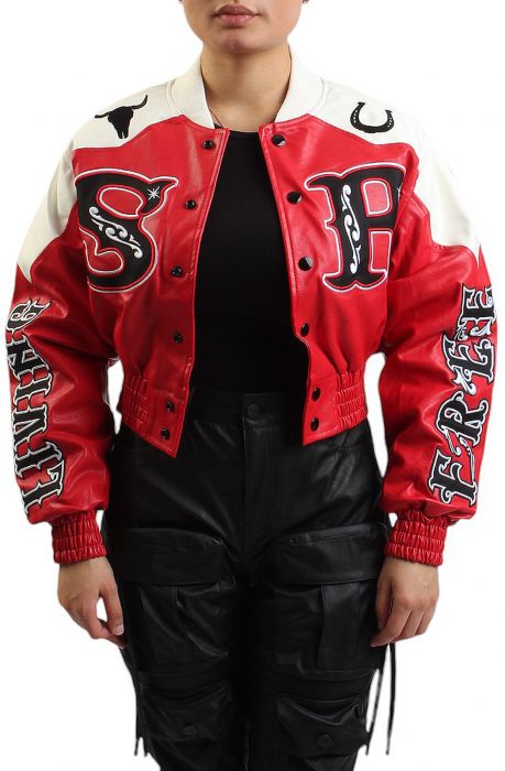Rodeo Cropped Jacket  Red/White