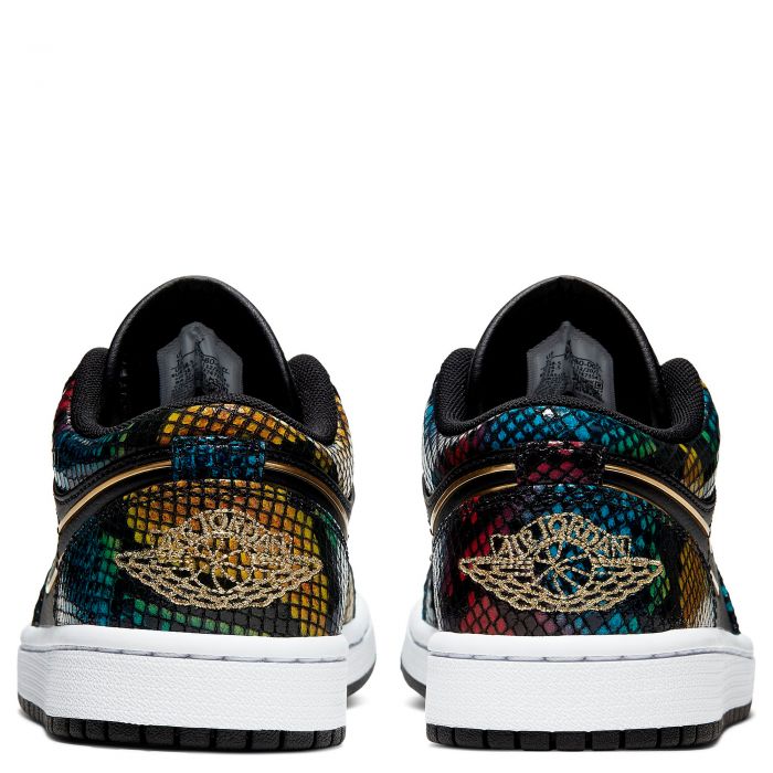 Women's Air Jordan 1 Low Black/Metallic Gold-Multi-Color-White