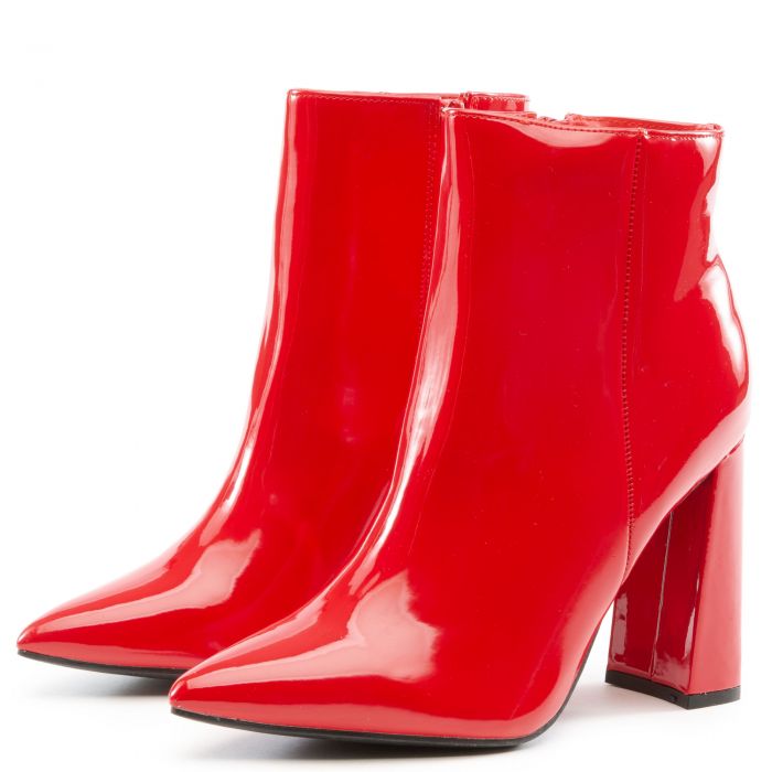 Harper-01 Pointed Toe Bootie Red Patent