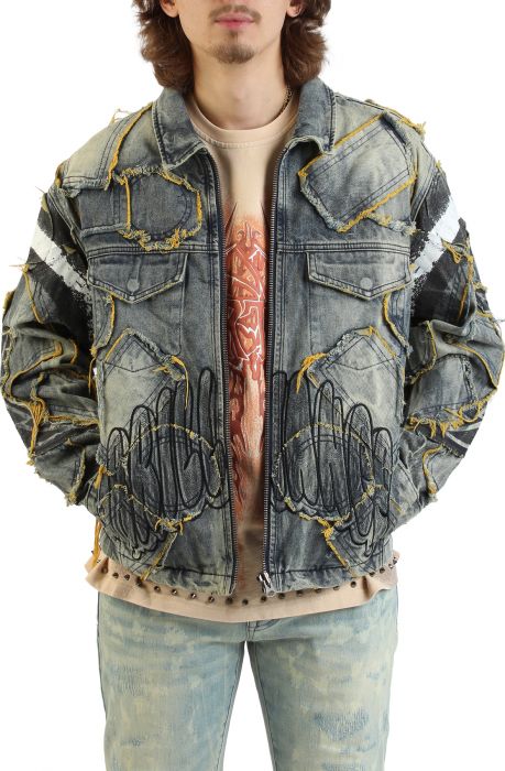 Victory Denim Cut Jacket Kelly Blue