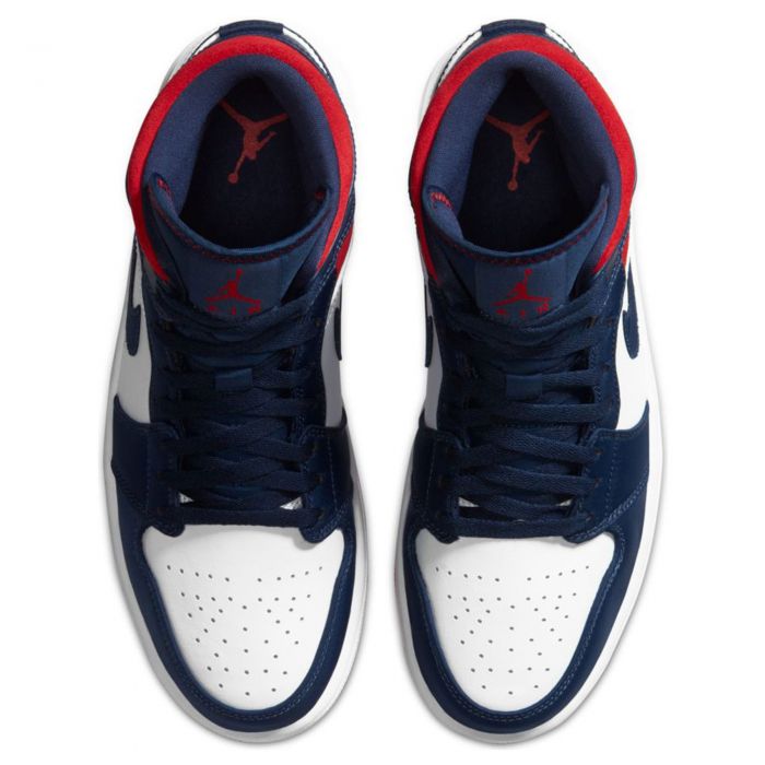Air Jordan 1 Mid SE White/University Red-Midnight Navy