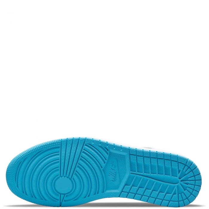 Air Jordan 1 Low White/Dk Powder Blue-Obsidian