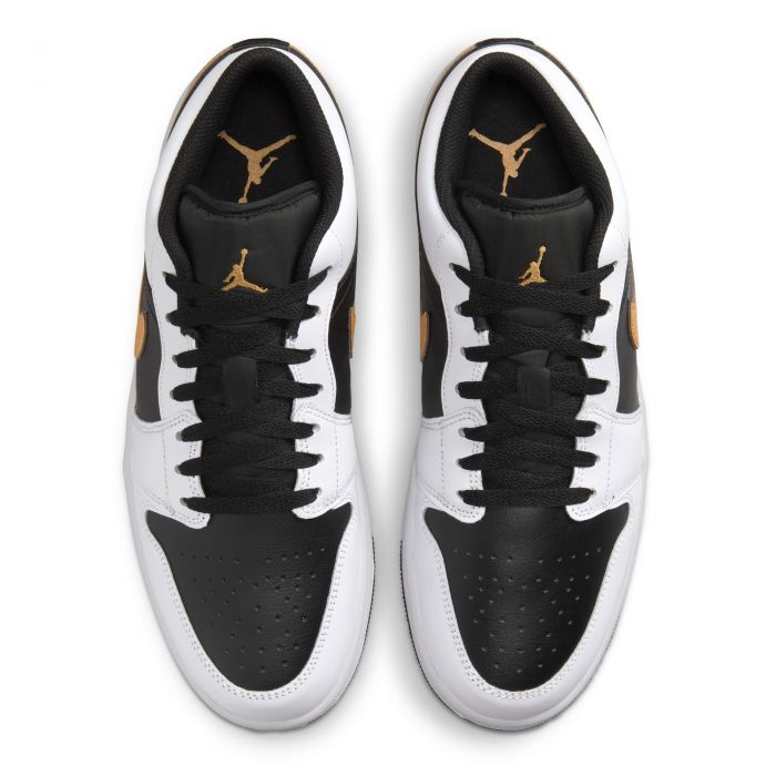 Air Jordan 1 Low White/Metallic Gold-Black