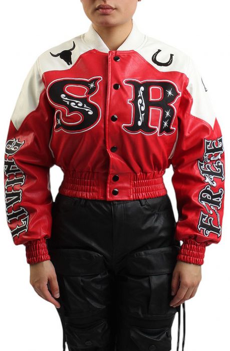 Rodeo Cropped Jacket  Red/White